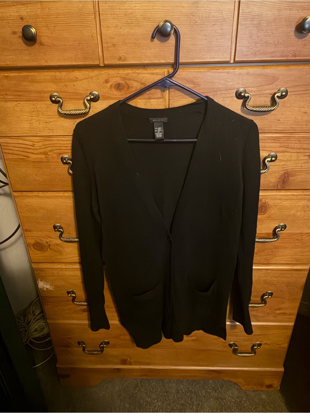Only Mine Black Button-Up V-Neck Cardigan